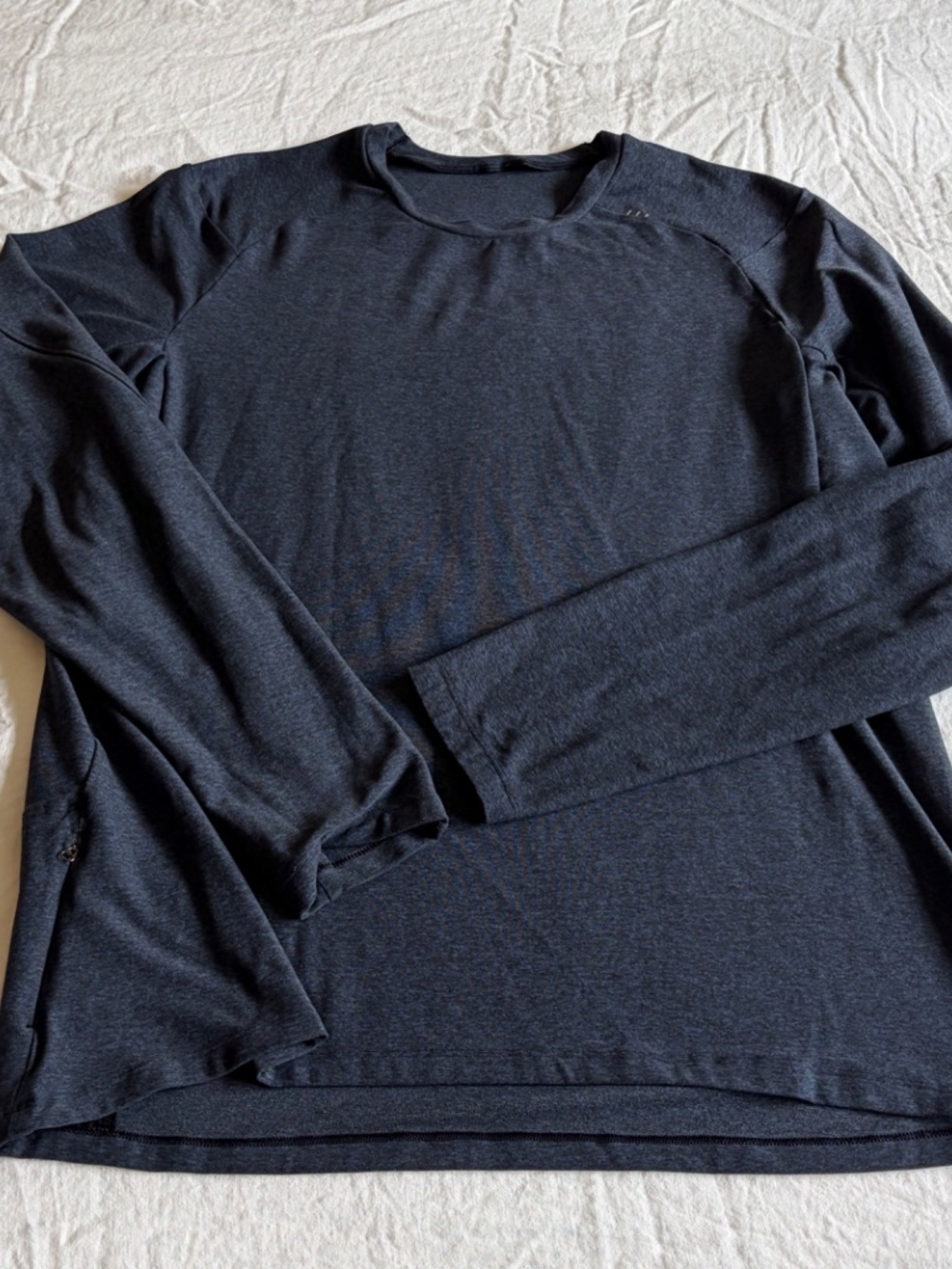 Lululemon Surge Warm Long-Sleeve Crew, Heathered Graphite Grey/Black